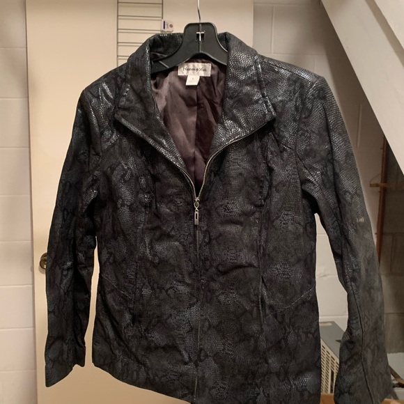 Vintage Iconic Preston of York Genuine Leather 90’s Snake Skin Print Jacket - Picture 2 of 11